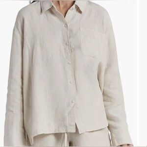 NWT Parachute Shirt Womens S Beige European Linen Button Up Minimalist Capsule